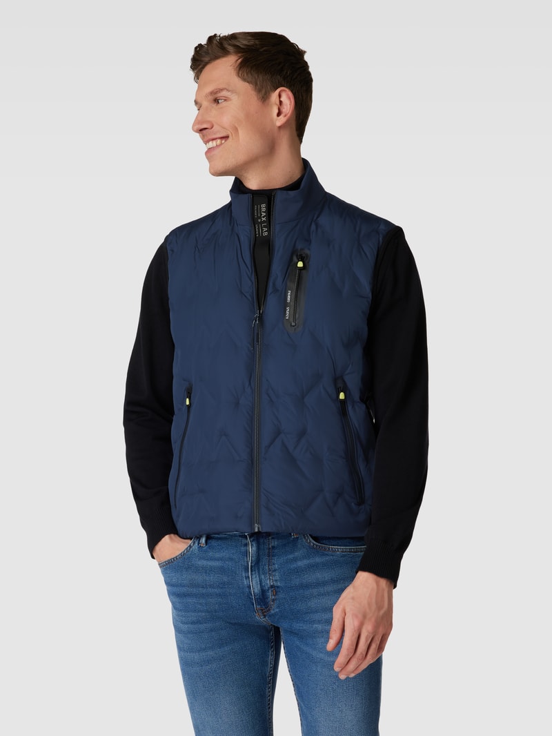 Weste mit Label-Details Modell 'Lee' in marineblau