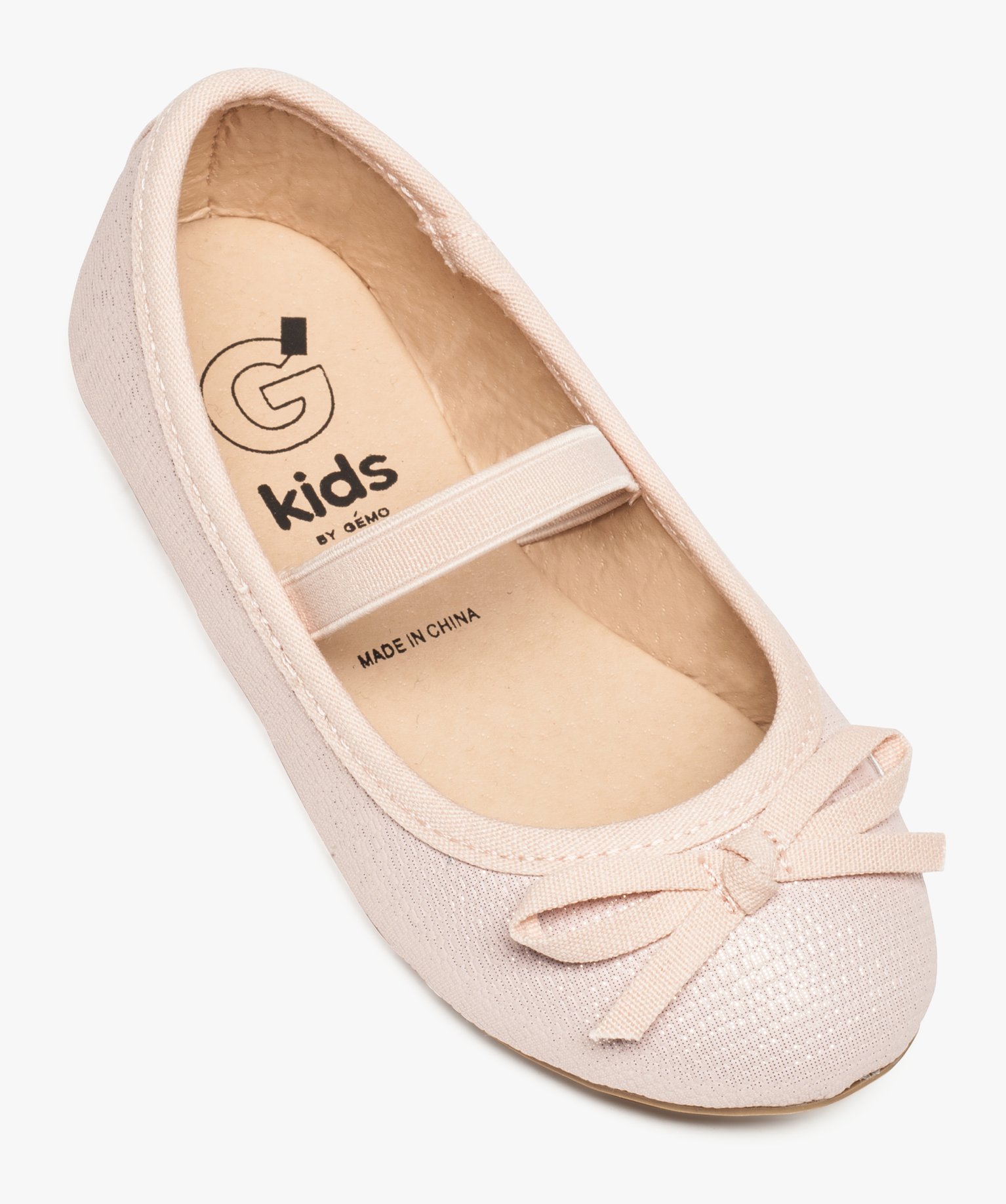 Ballerines fille brillantes à élastique rose | GEMO