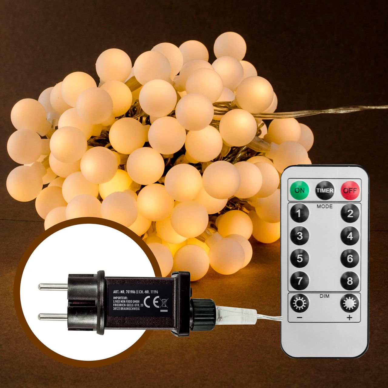 X4-Life X4-LIFE LED Kugeln Lichterkette warm-weiß