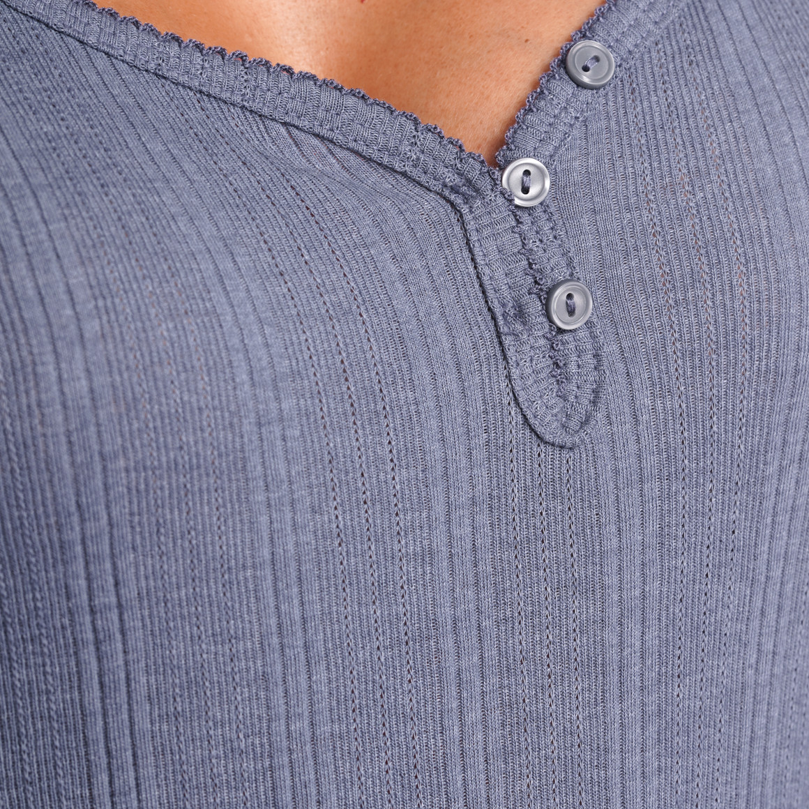 Damen Schlafshirt mit Ajour-Muster