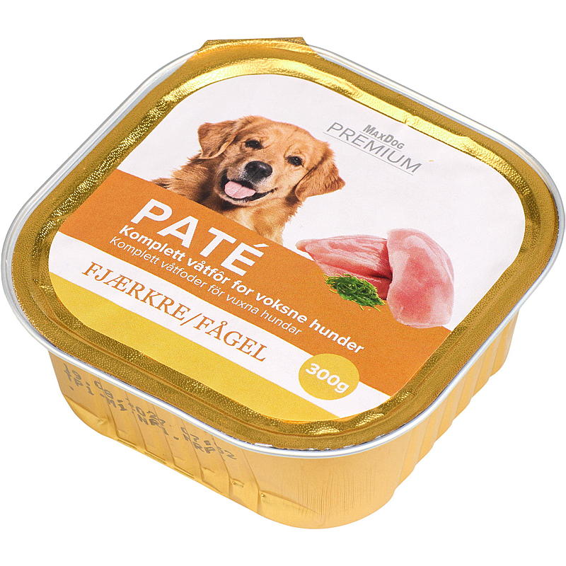 MaxDog Hundemat 300 g fugl pate MaxDog