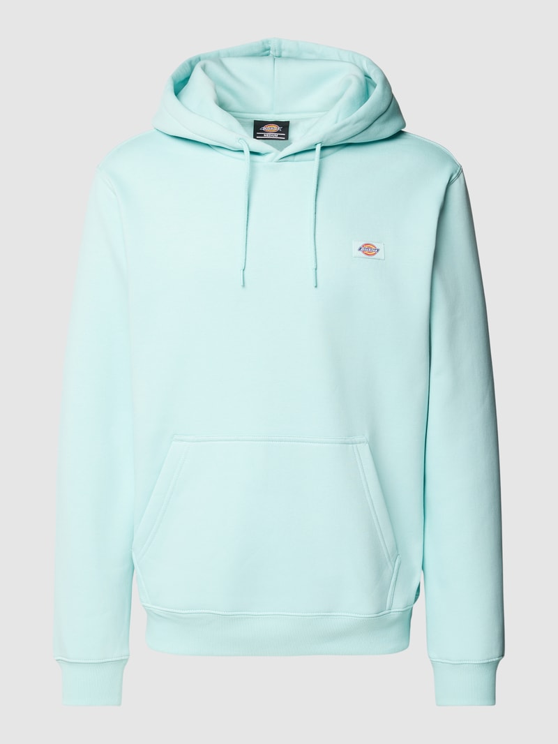 Hoodie mit Label-Patch Modell 'OAKPORT' in türkis