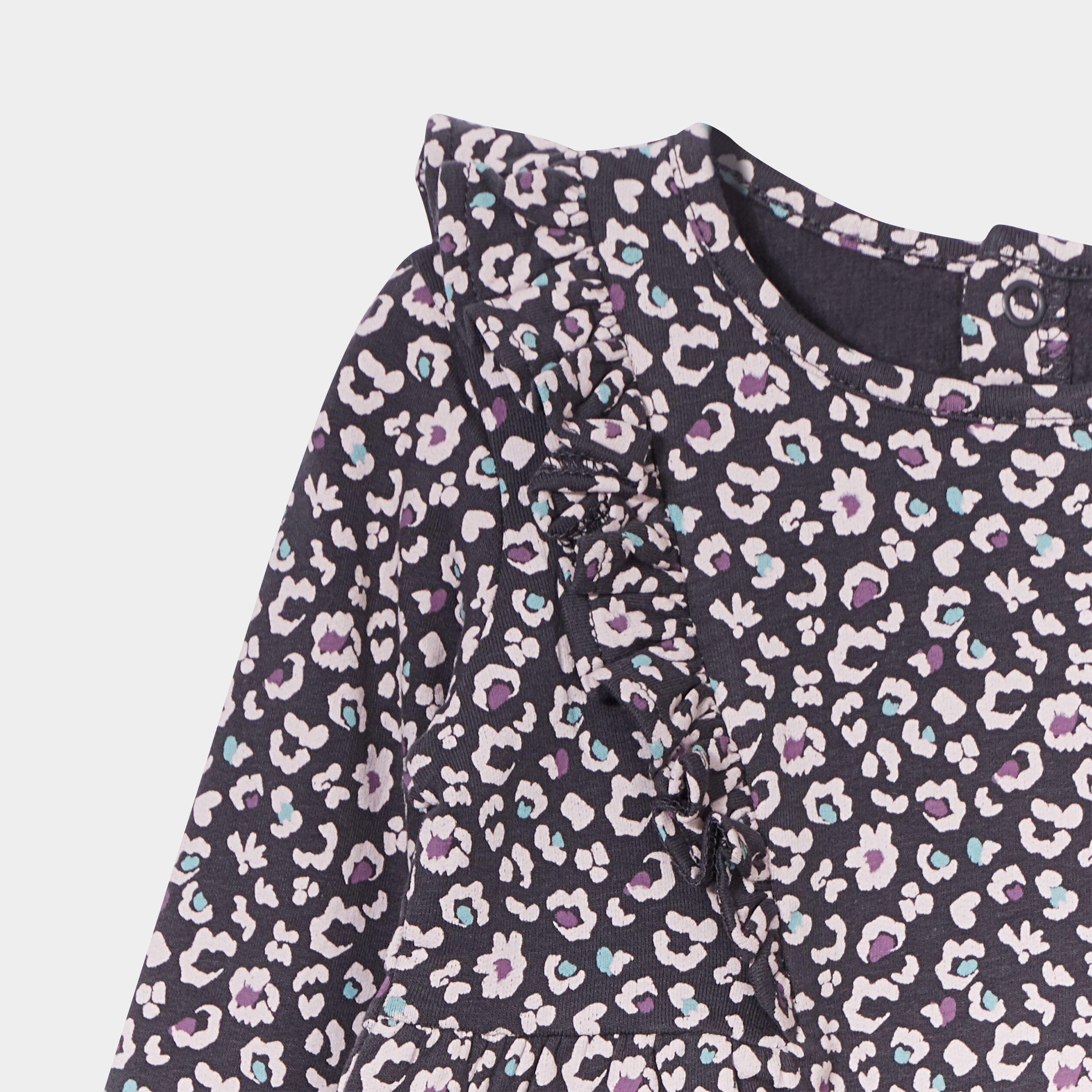 Ensemble robe et legging coton gris foncé bébé fille | La Halle