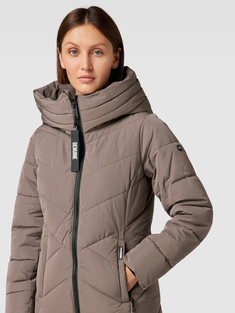 Steppjacke mit Kapuze Modell 'FORMIN' in taupe