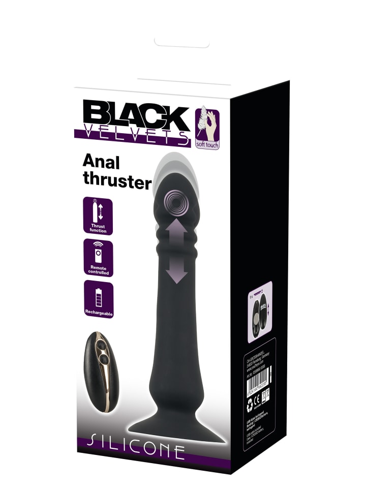 Black Velvets Stoßvibrator Anal thruster in schwarz günstig kaufen 19,5 cm