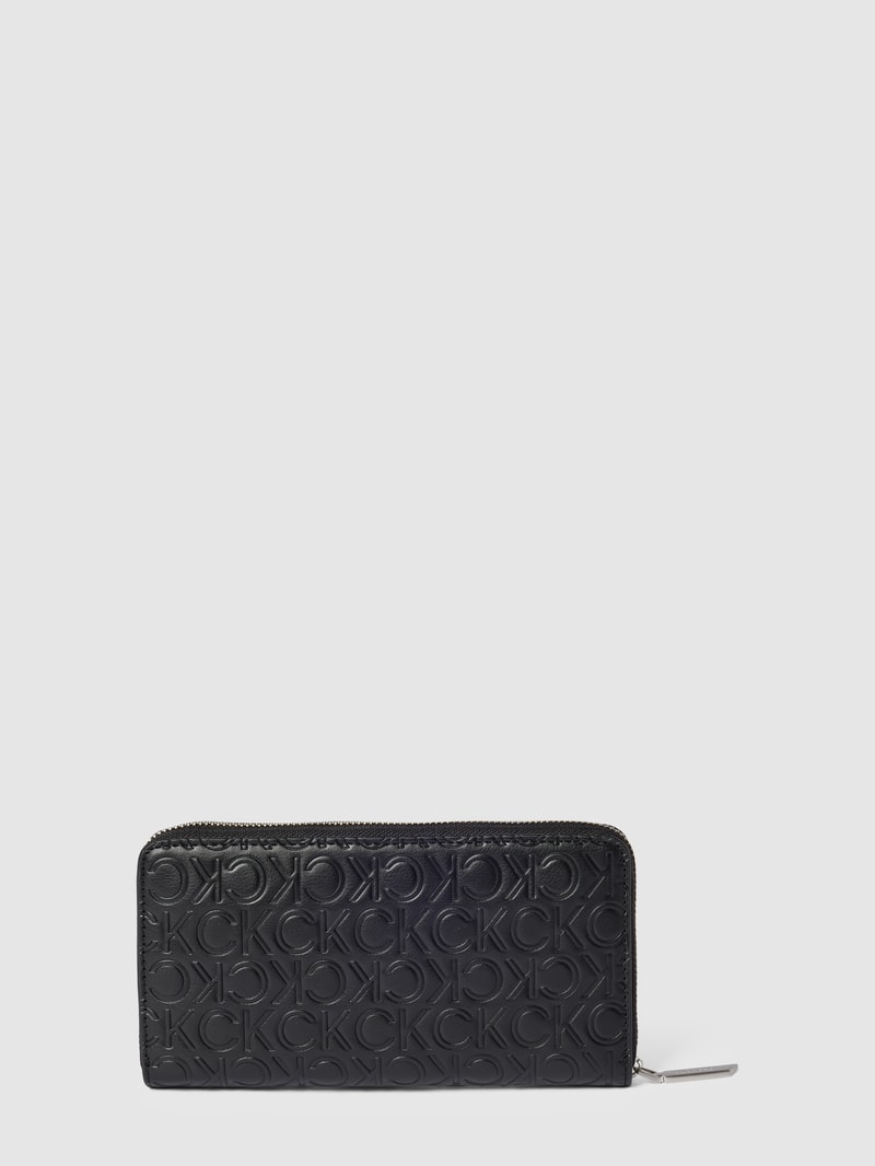 Portemonnaie mit Label-Details in schwarz