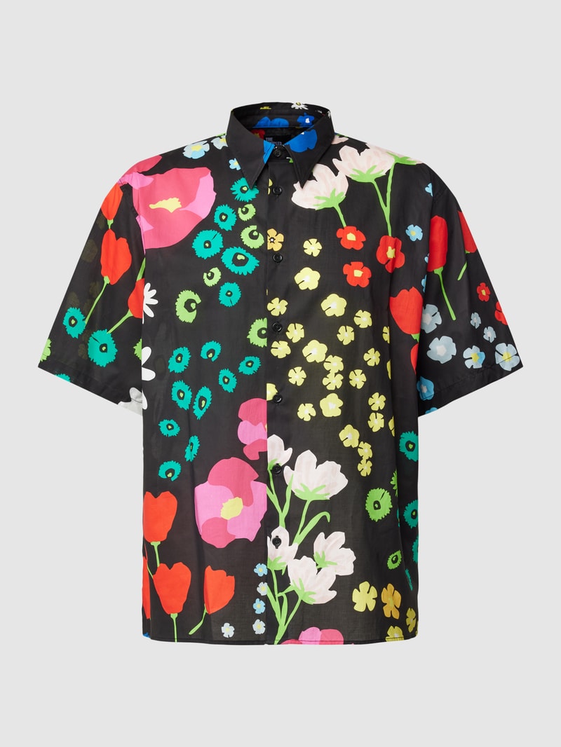 Freizeithemd mit floralem Muster Modell 'CHEMISE' in schwarz