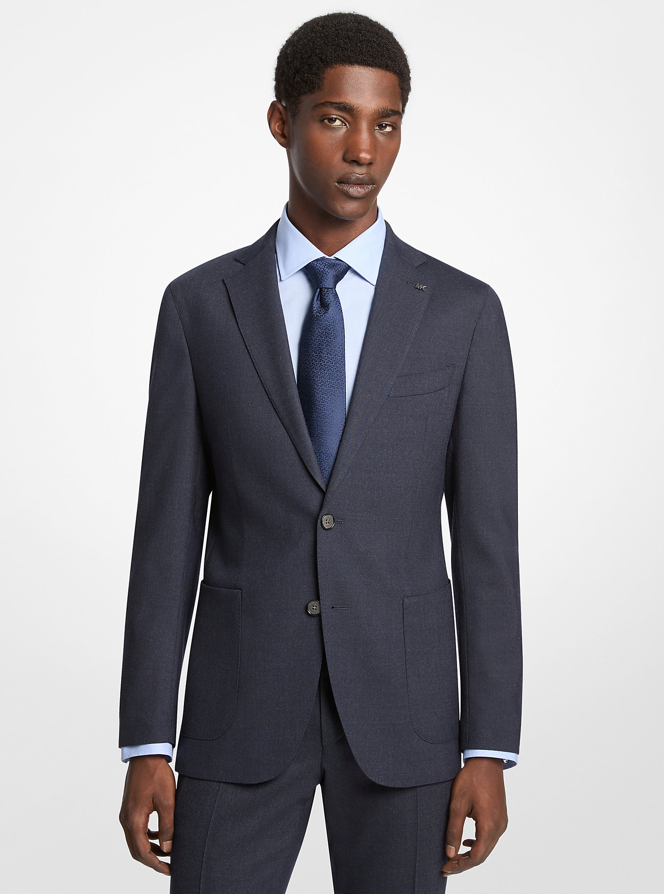Flannel Blazer with Elastic Waist Flannel Pant - ESTATE BLUE