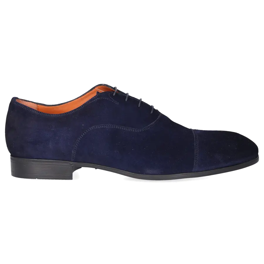 Santoni - Businessschuhe Oxford 11011 Veloursleder - blau
