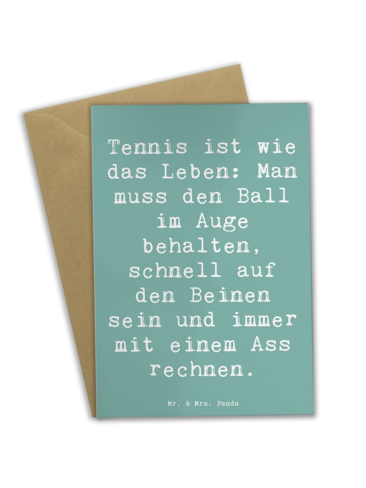 Mr. & Mrs. Panda Grußkarte Spruch Tennis Lebensweisheit mit Spruch in Meeresbrise günstig kaufen onesize
