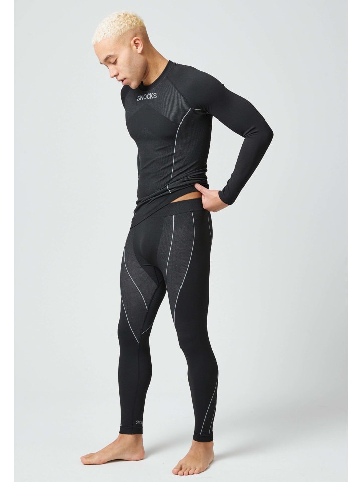 SNOCKS Thermounterwäsche mit Daumenloch 1 Set in Schwarz günstig kaufen