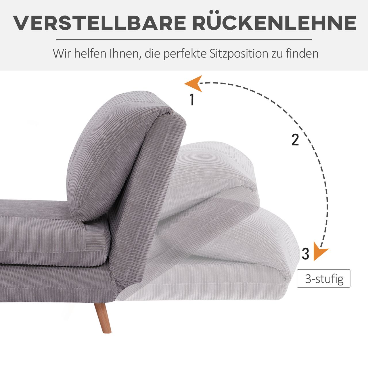 HOMCOM 2-in-1 Schlafsofa Schlafsessel Klappmatratze Gästebett Klappbett Hellgrau