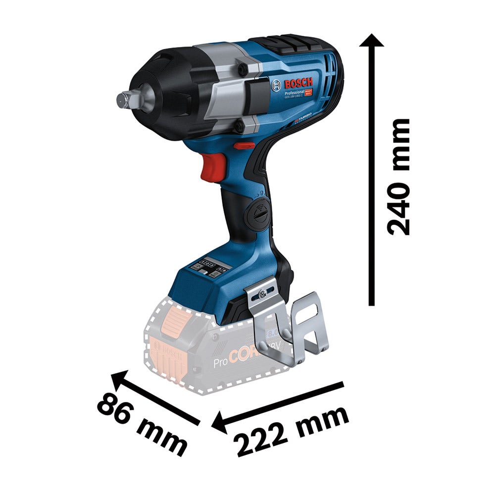 Chave de impacto sem escova BOSCH 18 V 3/4 polegadas Skin GDS 18 V-1050 06019J8200
