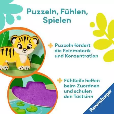 Ravensburger Play+ Magnetisches Holz-Fühl-Puzzle: Dschungel