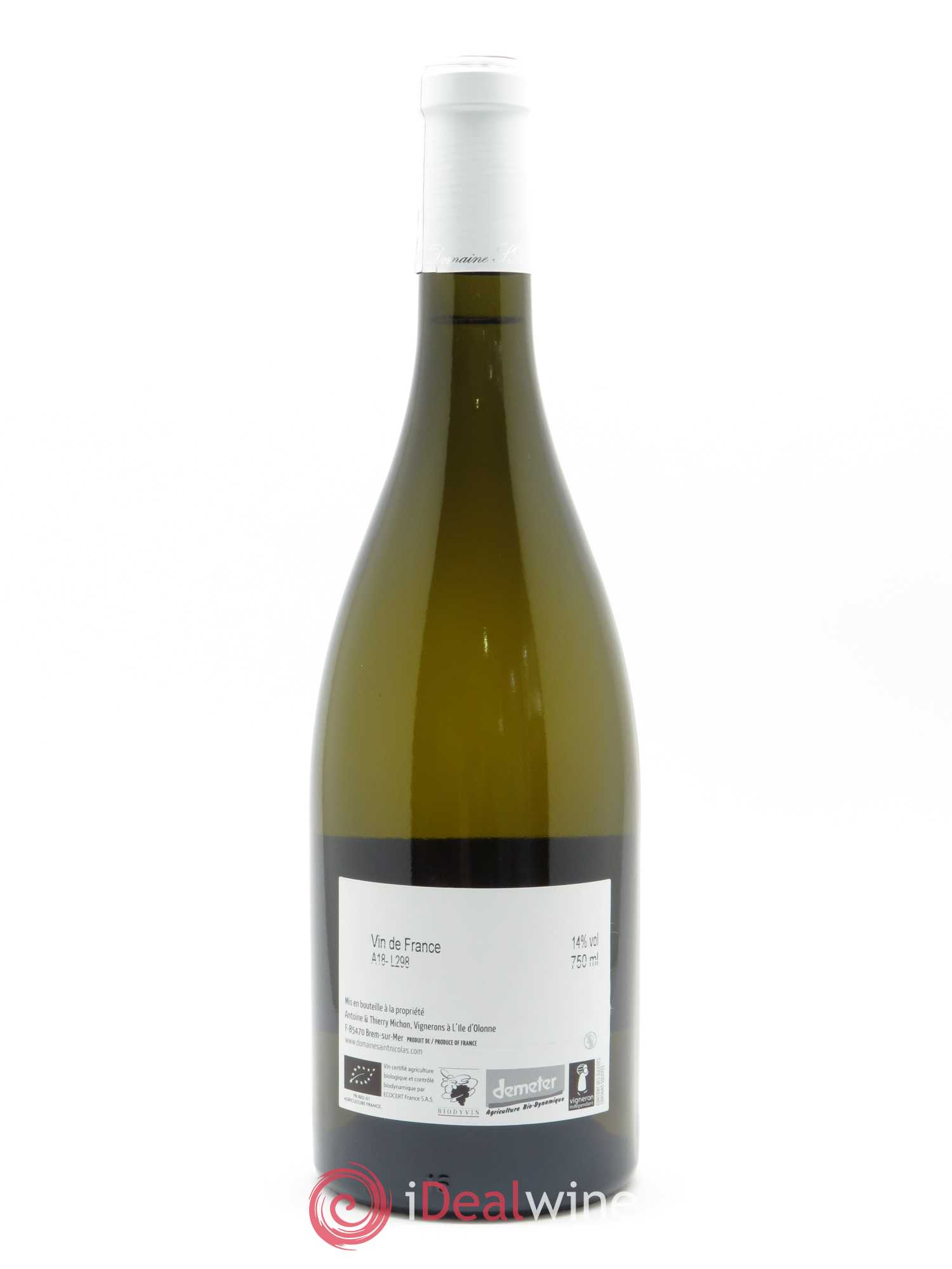 Vin de France Fief Boire Domaine Saint Nicolas  2018 - Lot de 1 Bouteille