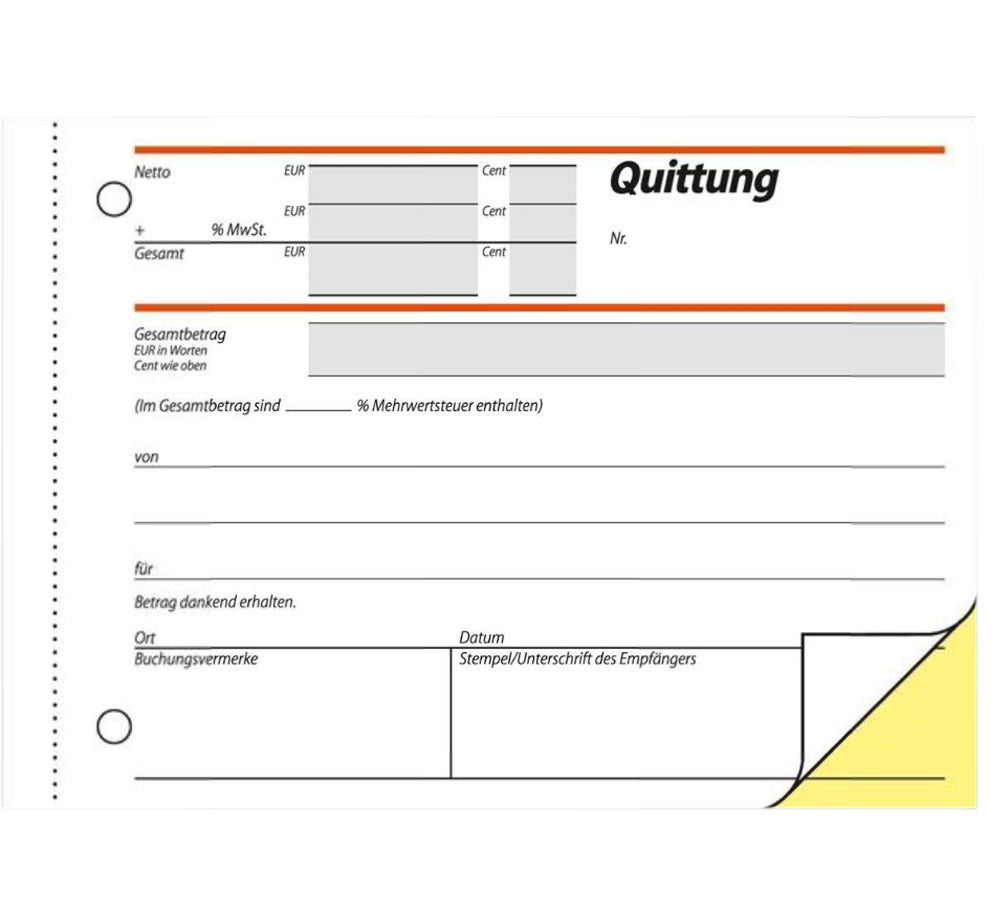 Sigel Formularbücher Quittung