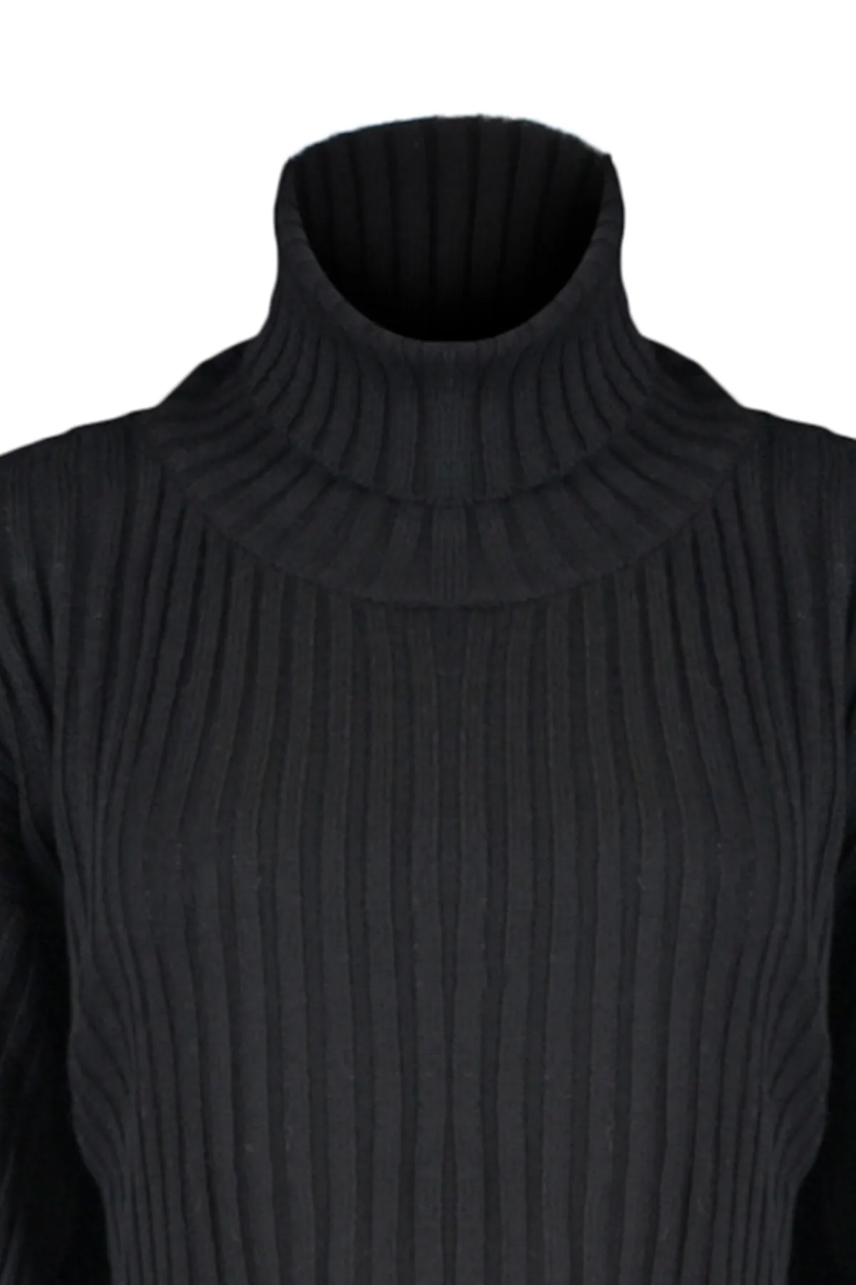 Trendyol Collection  Schwarzer kurzer Basic-Strickpullover TWOAW22KZ0223