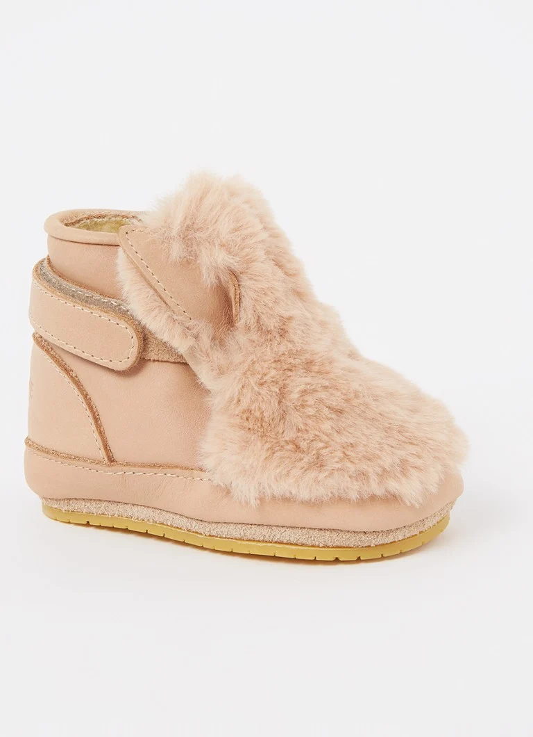 Pantofi pentru bebeluși Donsje Amsterdam Richy Fluffy Iepuraș din piele
