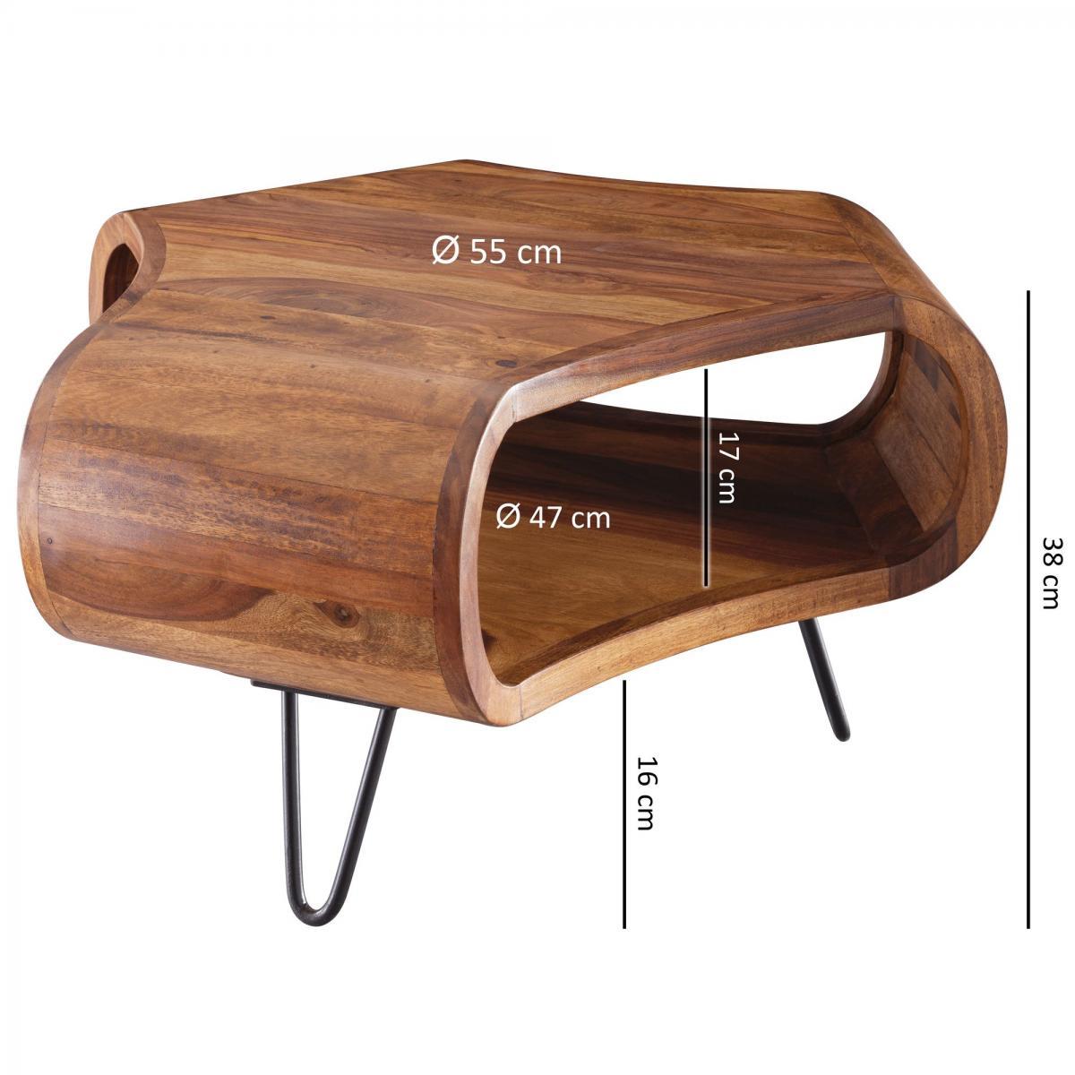 Wohnling Couchtisch Sheesham 60x60x35 cm