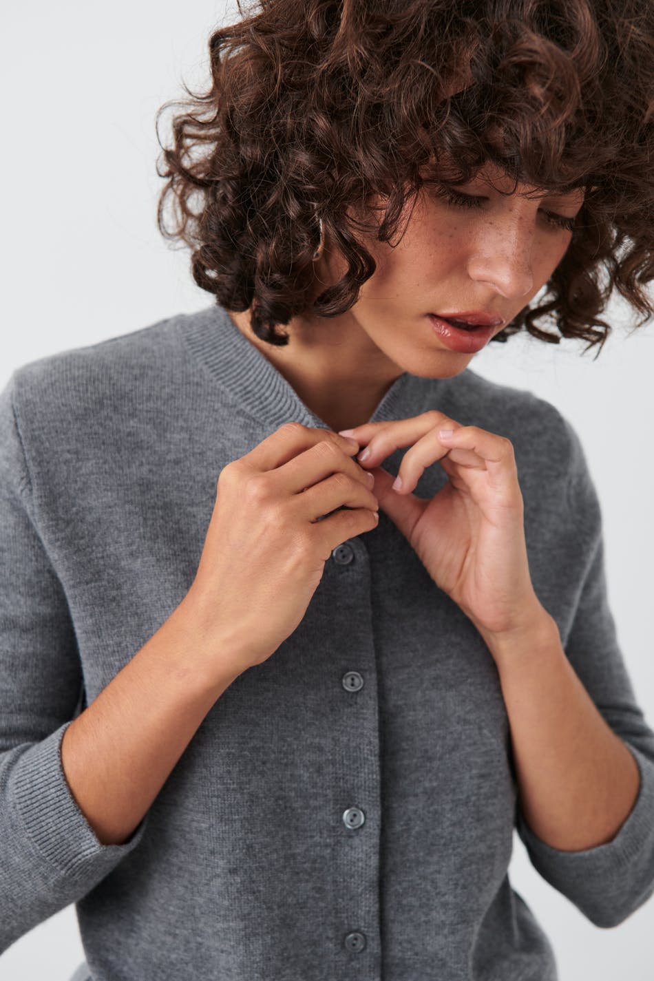 Fine knitted wool cardigan