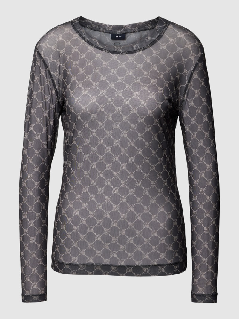 Longsleeve in semitransparentem Design in schwarz