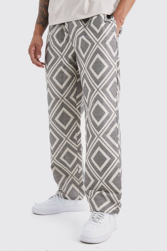 Lockere Jacquard-Hose mit elastischem Bund