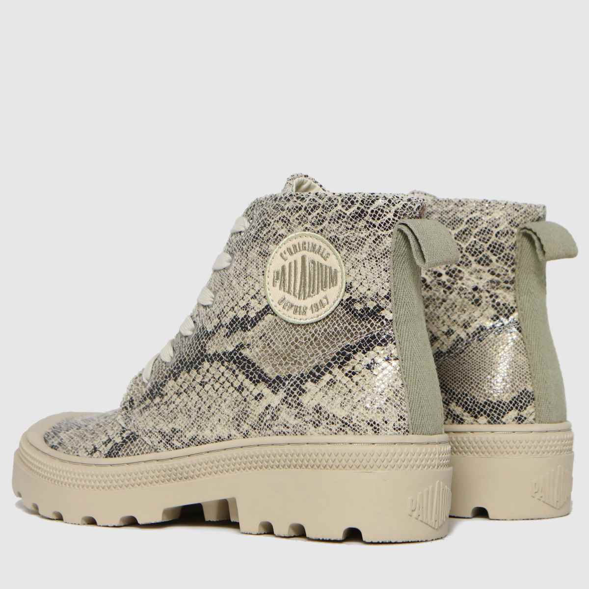 Palladium Avenue – Höga pytonfärgade sneakers i stenfärgad flerfärgad färg