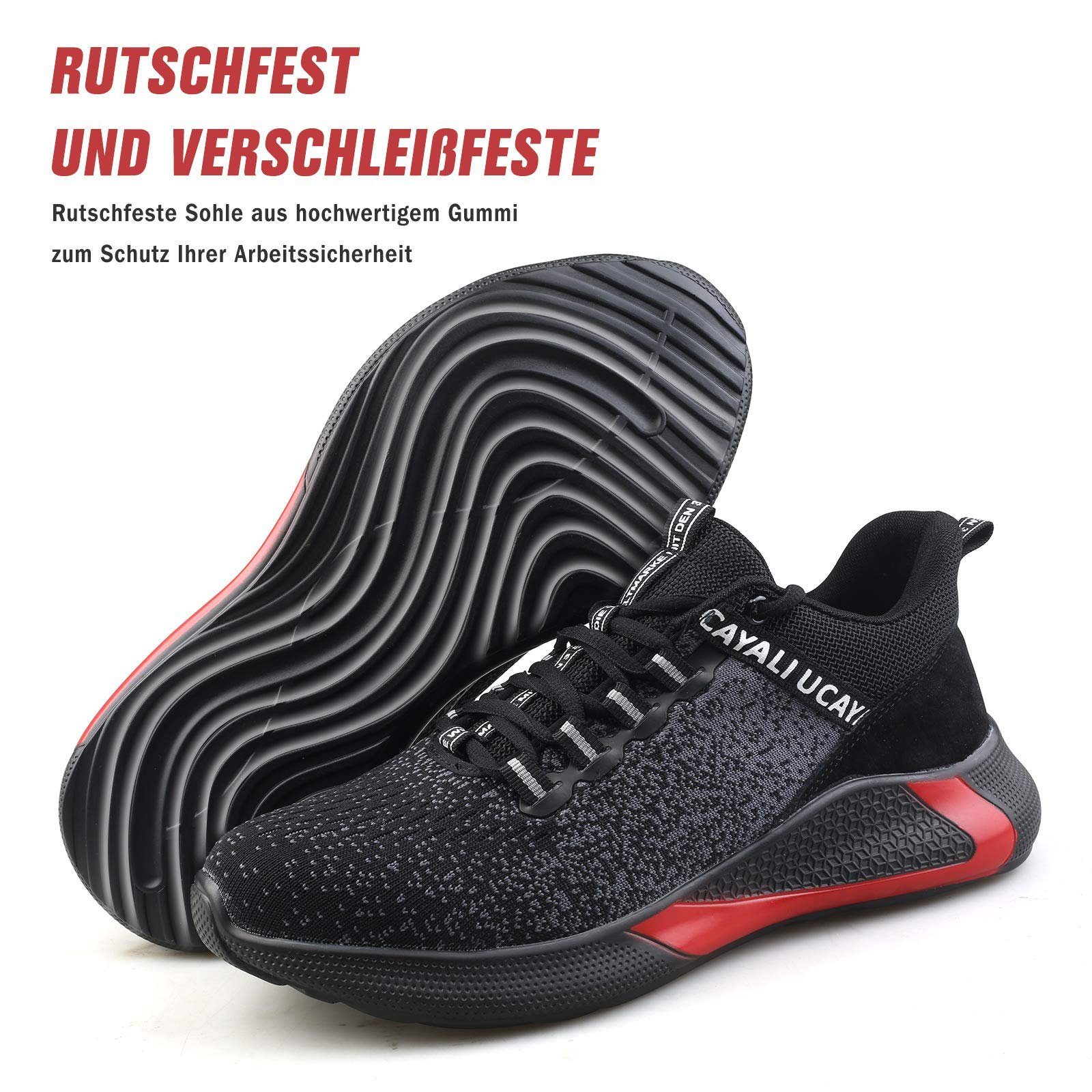 Home & Joy Sicherheitsschuh (durchtrittsicher, antistatisch, bequem, leicht, rutschfest, atmungsaktiv) S1 / S1P Arbeitsschuhe Stahlkappenschuhe Arbeitsschuhe Berufsschuhe