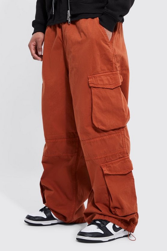 Camouflage-Cargohose mit elastischem Bund und 3D-Tasche
