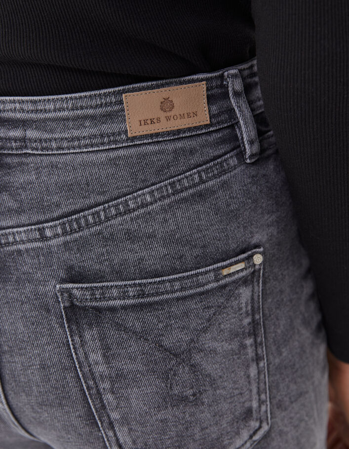 Jean slouchy en coton BCI gris longueur cropped femme
