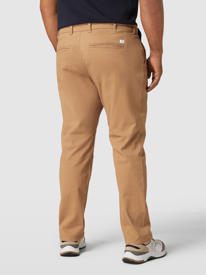 PLUS SIZE Stoffhose mit Knopf- und Reißverschluss Modell 'MARCO' in cognac
