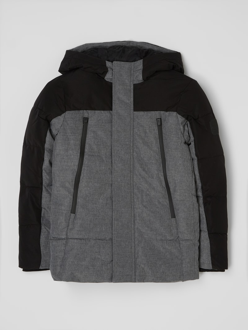 Steppjacke in Two-Tone-Machart in schwarz
