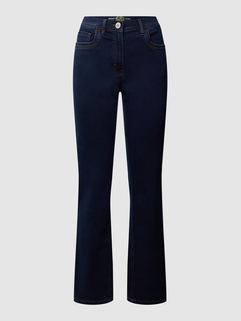 Coloured Straight Fit Jeans Modell GINA in marineblau