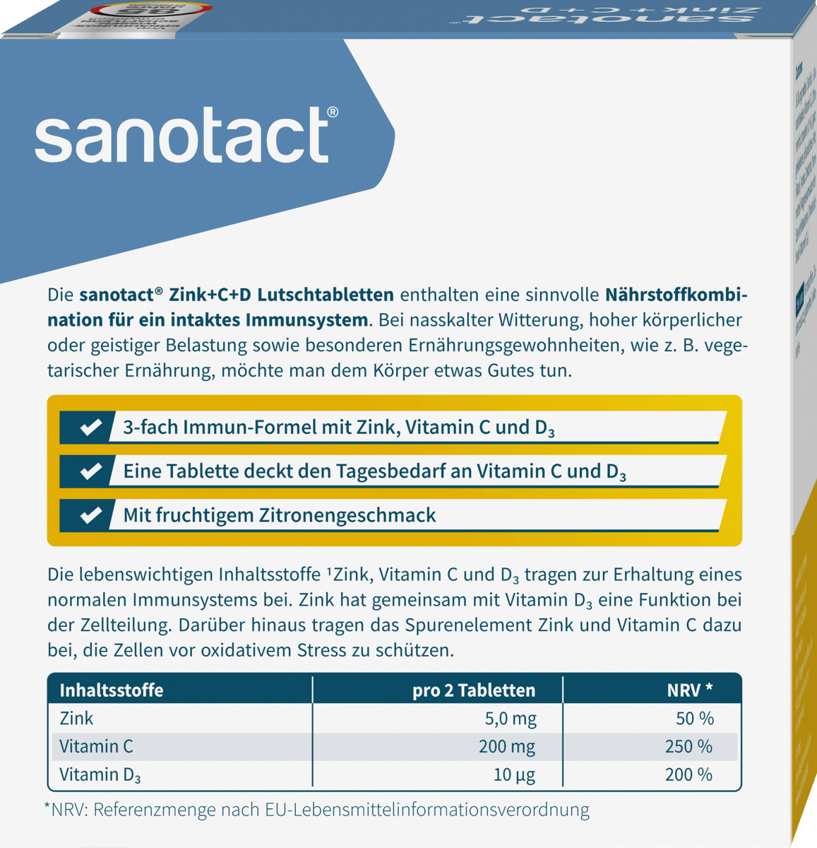 Zink + C + D Lutschtabletten 20 St., 34 g