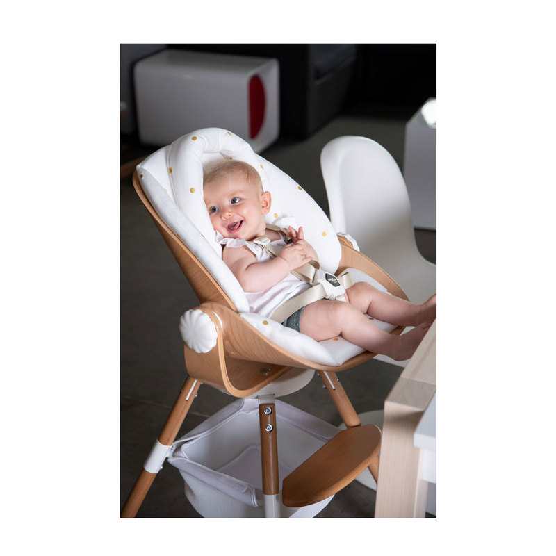 Transat newborn naturel et blanc pour chaise haute Evolu 2 Childhome