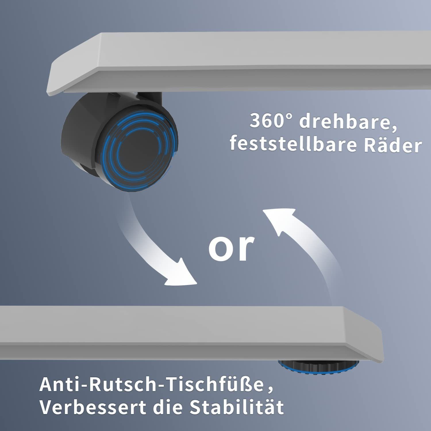 HOMALL Tischgestell Höhenverstellbarer Schreibtisch Elektrisch Tisch 2 Motoren