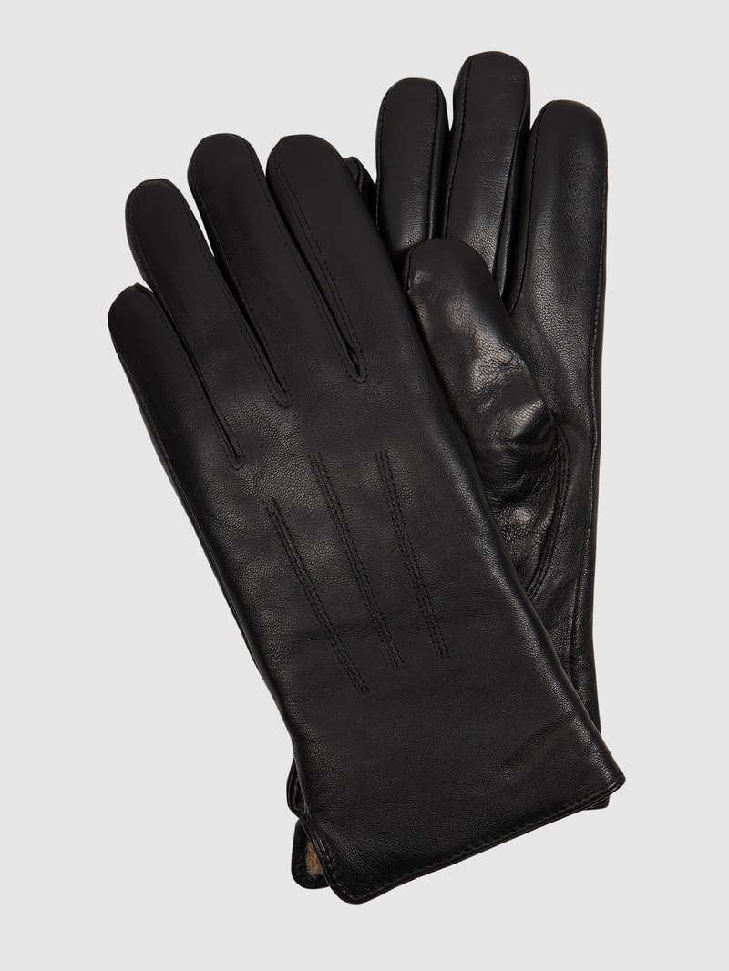 Handschuhe aus Leder in dunkelbraun
