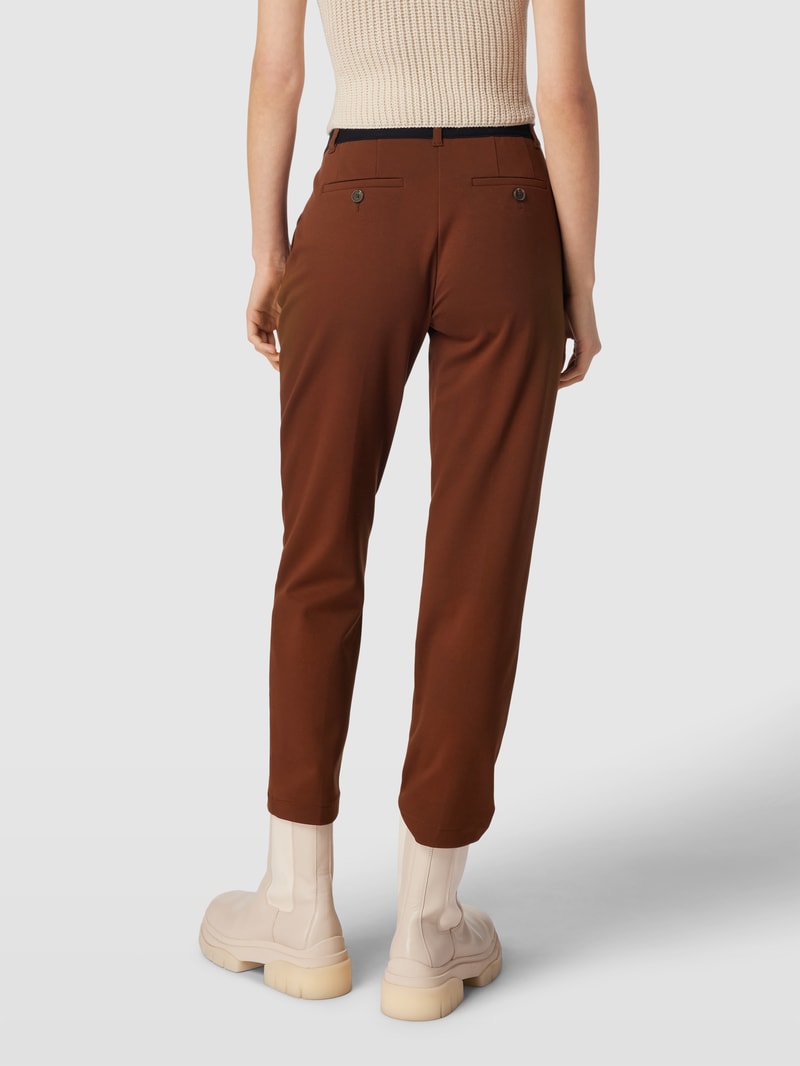 Straight Fit Chino mit Stretch-Anteil Modell 'Chino Jersey UNI' in dunkelbraun