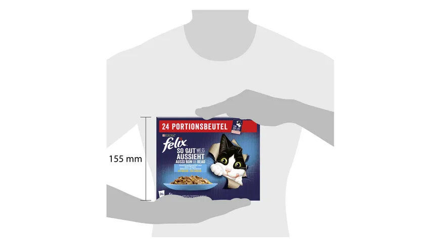 PURINA FELIX So gut wie es aussieht in Gelee Geschmacksvielfalt aus dem Wasser Katzennassfutter 2.04 kg