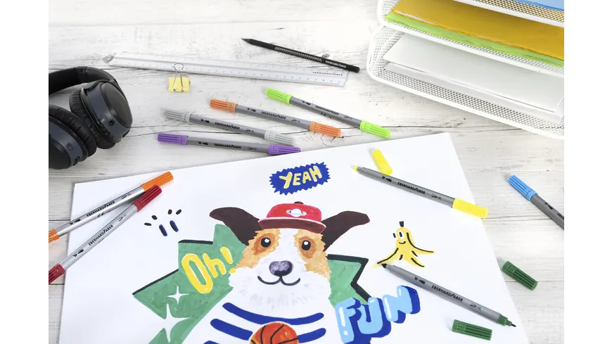 EBERHARD FABER Doppelfasermaler 30er Etui mehrfarbignpastell | neon