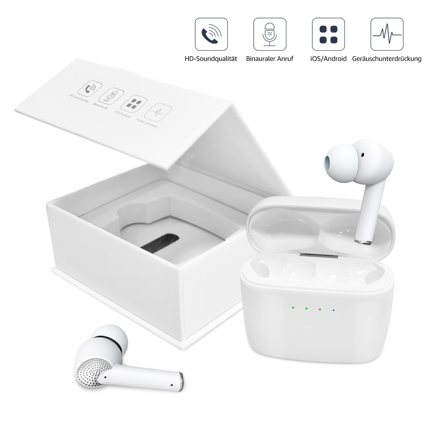 7Magic Wireless Earbuds IPX7 Ohrhörer Deep Bass wireless In-Ear-Kopfhörer (Sprachsteuerung, True Wireless, Siri, Voice Assistant, Bluetooth, ANC+ENC Rauschunterdrückung, Bluetooth 5.3)