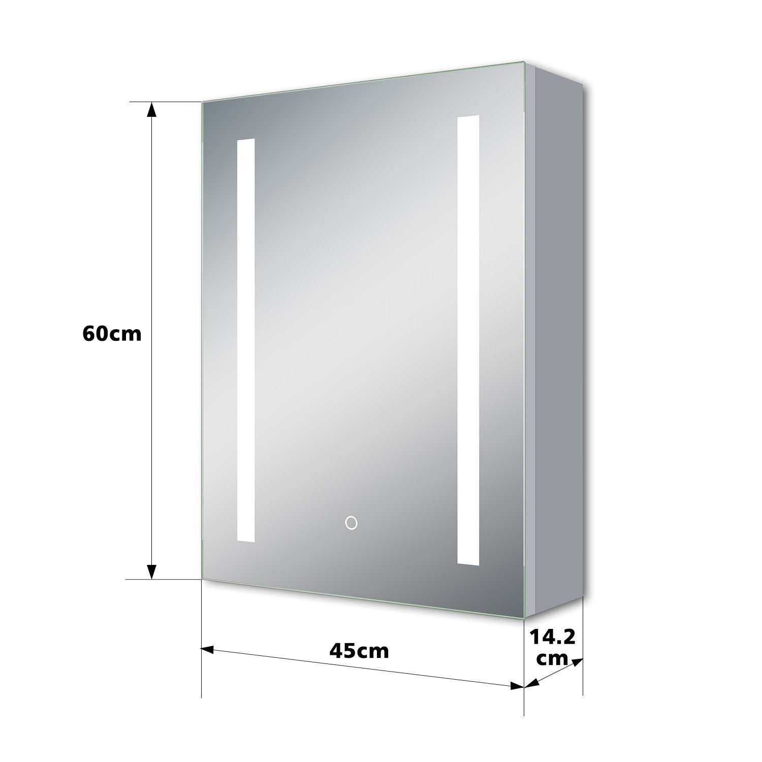 duschspa Badezimmerspiegelschrank 45-80 cm Touch/Wandschalter,Beschlagfrei, drei Lichtfarbe, Aluminum Rasierersteckdose, dimmbar, Memory