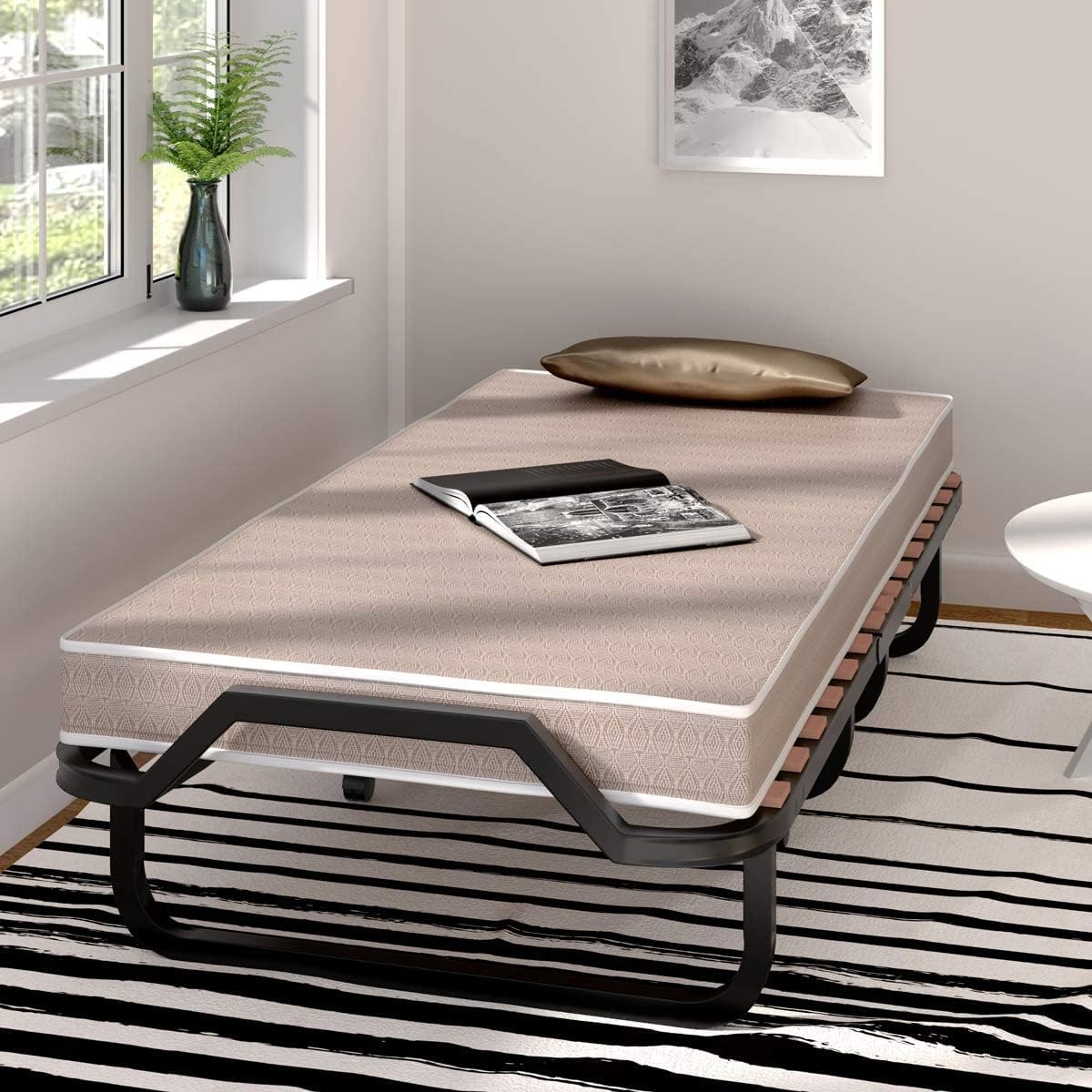 Costway 80x200cm Gästebett Klappbar, Faltbares Faltbett mit Matratze aus Rückstellschaum
