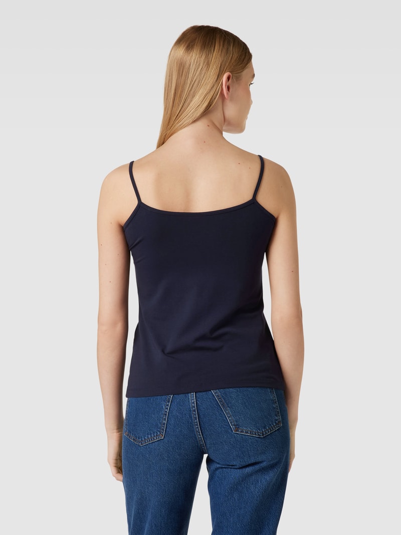 Top mit Square-Neck-Ausschnitt in dunkelblau