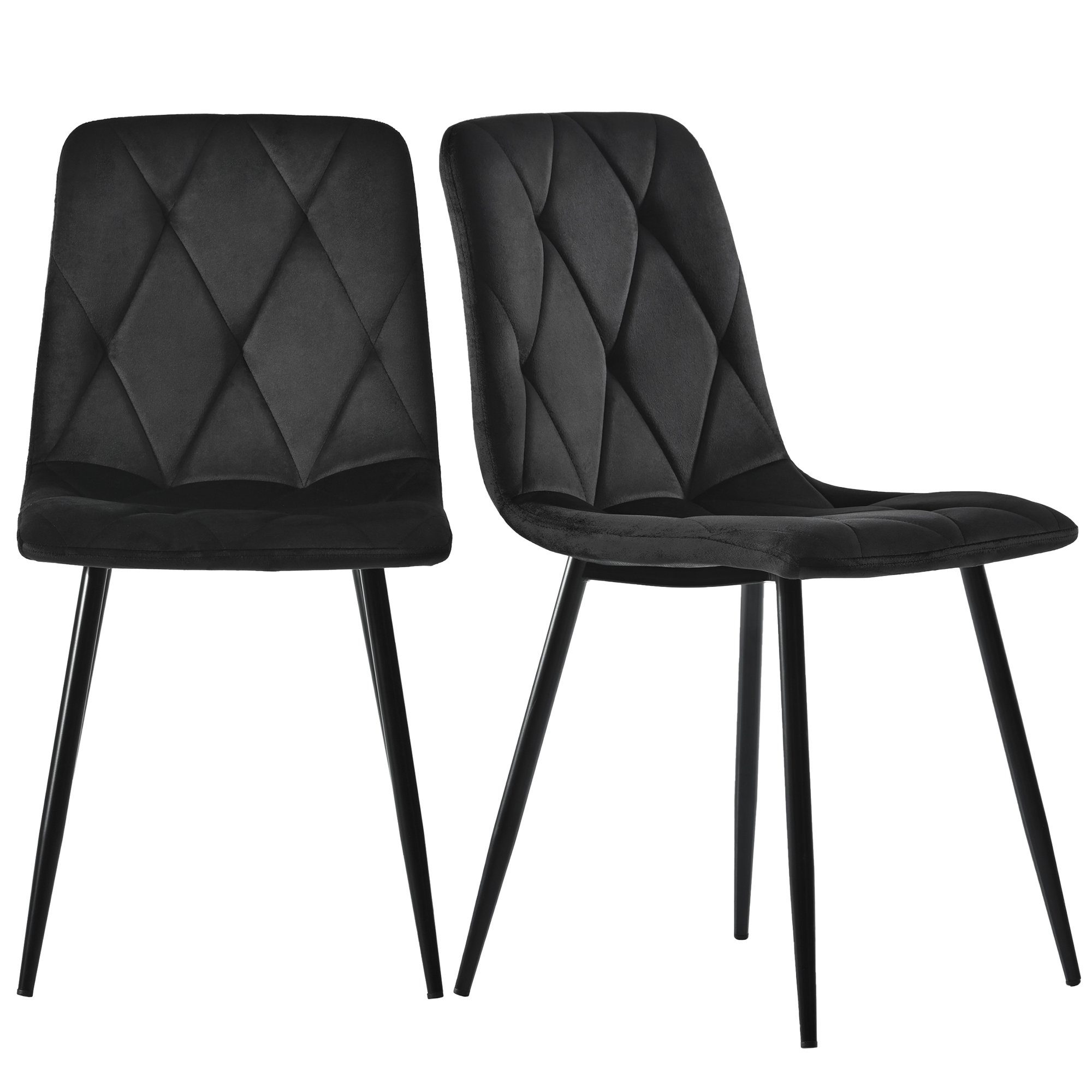 OKWISH Essgruppe Küchentisch Set Esszimmerstuhl Samt Küchenstuhl 117cm, Esstisch 117*68*75cm mit 4er Set Samt Esszimmerstuhl
