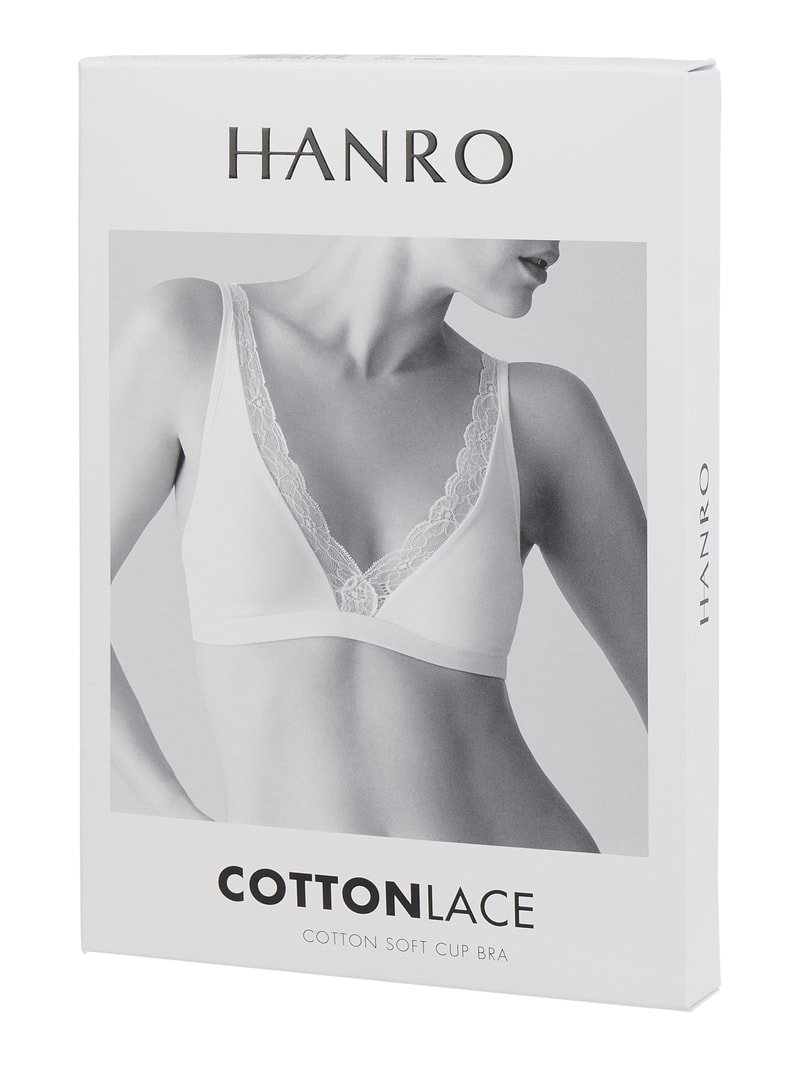 Bralette mit Stretch-Anteil Modell 'Cotton Lace' in weiß