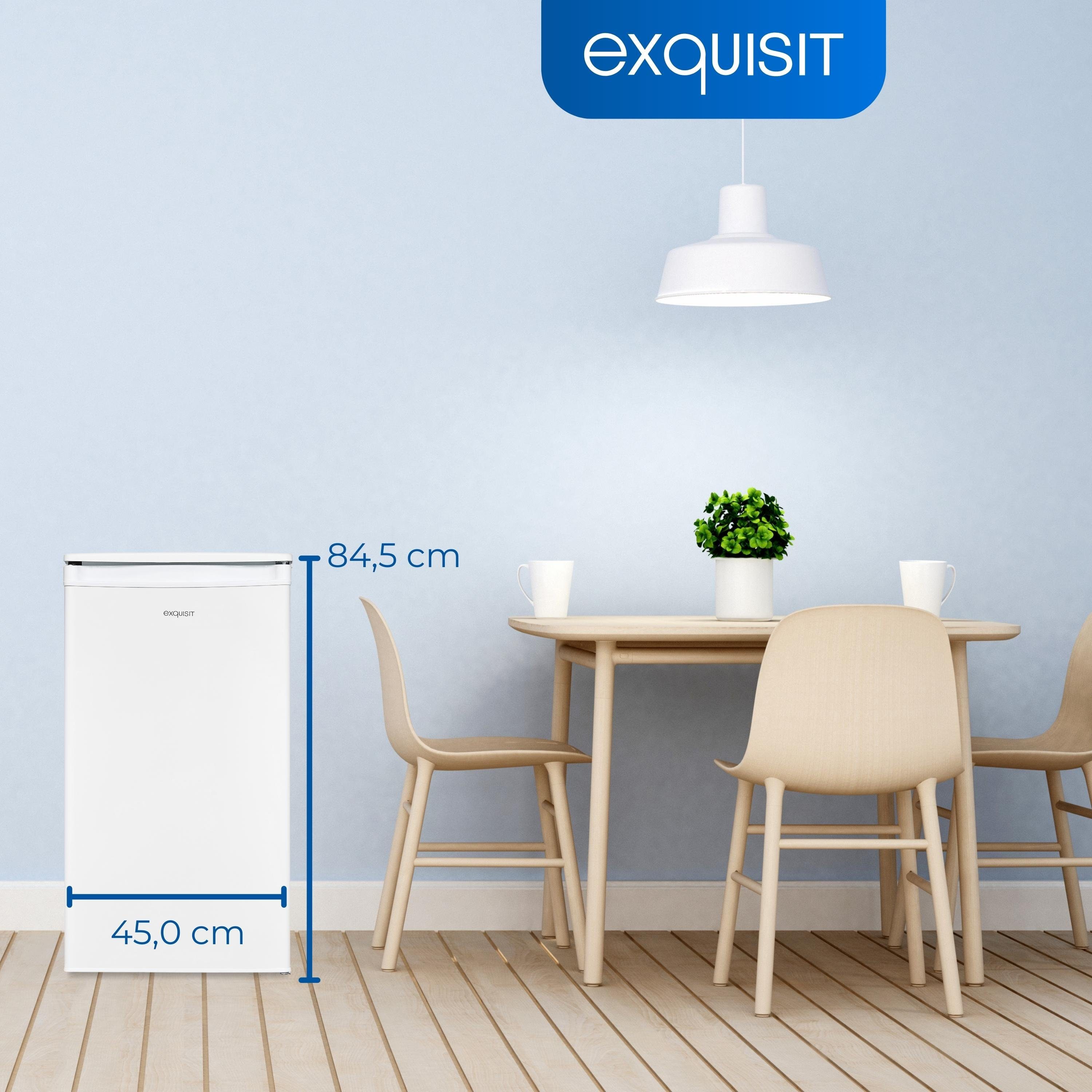 exquisit Kühlschrank KS86-0-091F, 84.5 cm hoch, 45 cm breit, 79 Liter Nutzinhalt, Eisfach, LED-Beleuchtung