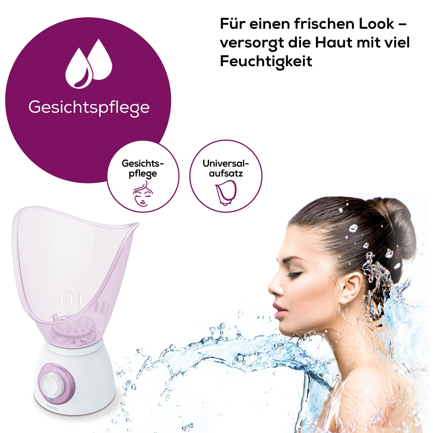 Beurer FS 60 Gesichtssauna-3-in-1: Gesichtsreinigung, Aromatherapie und Inhalation