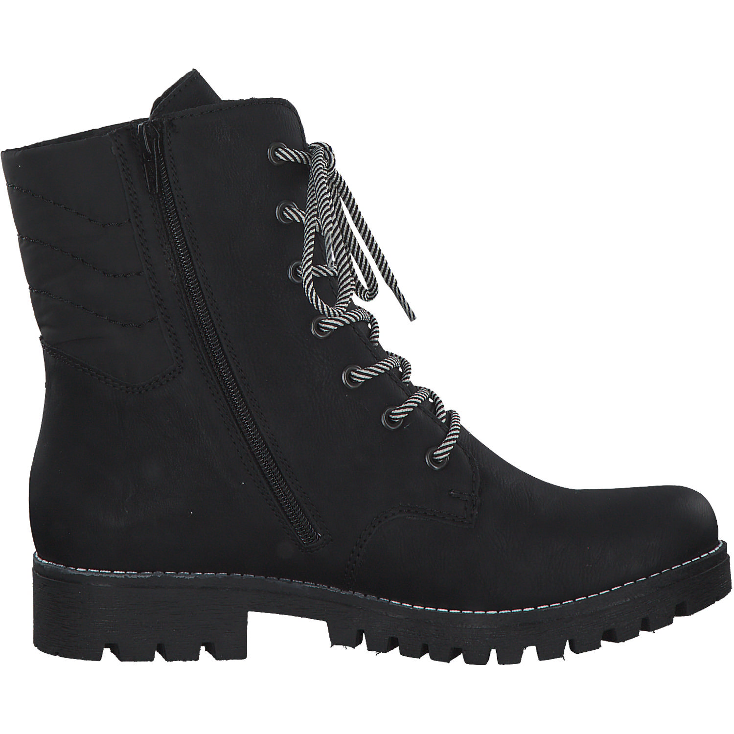 Rieker 78520, Schnürstiefel, Damen, schwarz/schwarz