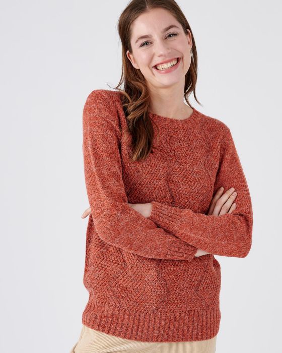 Pull col rond, maille chinée chaude Thermolactyl